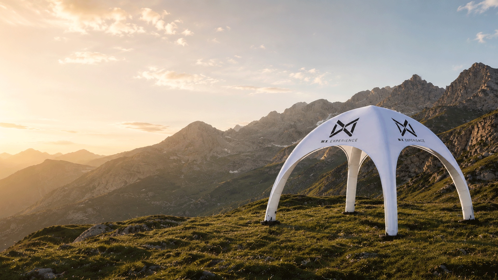 MX Experience inflatable tent at event